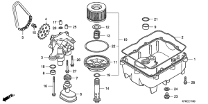 VTR250 Oil filter / oil pan / oil pu mp