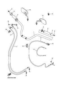 XVS250 Рулевой рычаг и кабель