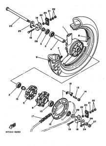 TZR250 Rear wheel complete assy