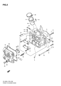 DL1000 Передняя головка цилиндров