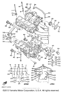FZ600U Картер двигателя