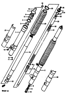 RM125 Вилка передней оси