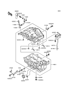KLE250 Картер двигателя