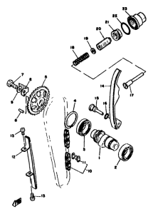 SR500 Camshaft. chain tensioner