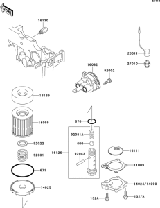 EL250 Масляный насос и фильтр