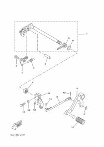 YZF-R125 Вал переключения