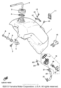 YZ250W Топливный бак