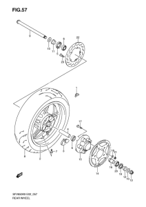 SFV650 (ABS) Rear wheel complete assy