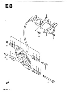 GSX750 Абсорбер удавный в сборе задний