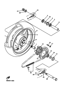 YZF-R6 Rear wheel complete assy