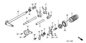 CR80R Вилка переключения передач