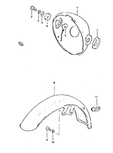 GSX400 Headlamp housing - front fender