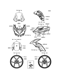 KLE650 Decals(Green)