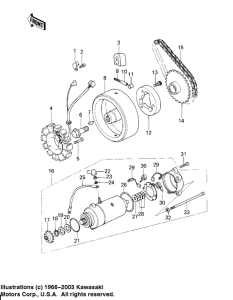KZ200 Generator / starter motor