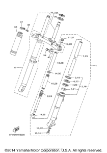 TW200F1 Передняя вилка