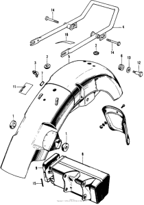 CB450 Rear fender + tool box