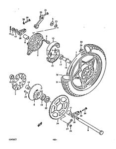 GS450 Rear wheel complete assy