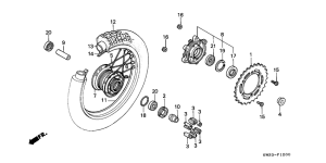 NX250 Rear wheel complete assy