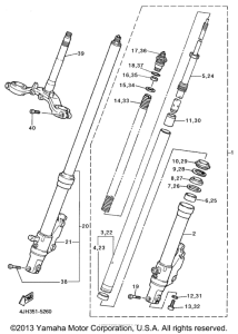 YZF600RHC Передняя вилка