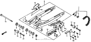 CR80R Swingarm + drive chain 82