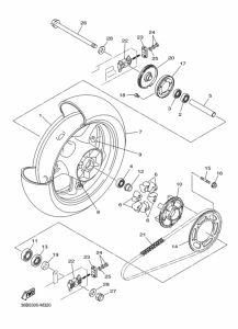 XJ6NA Rear wheel complete assy
