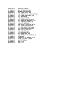 SFV650 (ABS) Color chart