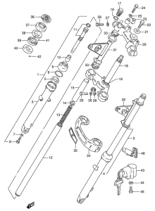 GN125 Вилка передней оси