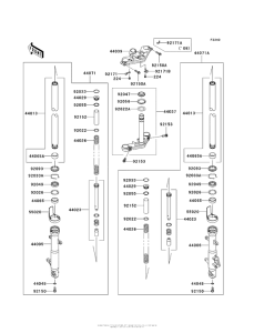 EX250 Передняя вилка