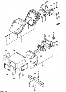 DR500 Задний комбинированный сигнал