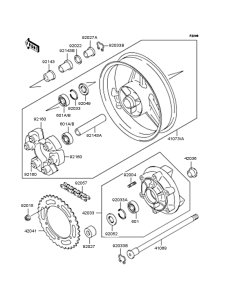 ZR750 Заднее колесо и цепь