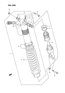 RMX250 Абсорбер удавный в сборе задний