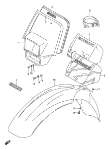 RMX250 Headlamp cover  front fender