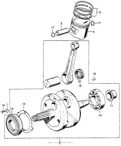 SL125 Коленчатый вал и поршни