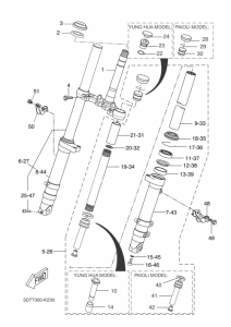 YZF-R125 Передняя вилка