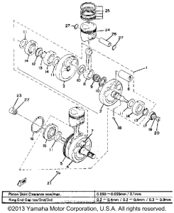 XS650G Коленвал,поршни