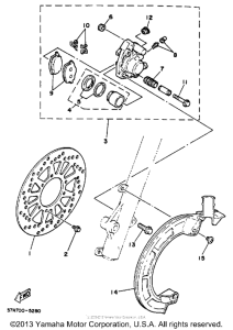 XT350B Передний суппорт