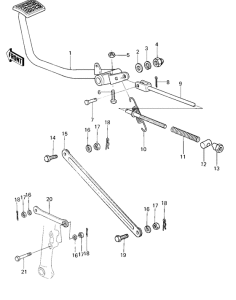 KZ400 Педаль тормоза