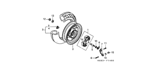 SJ100 Rear wheel complete assy