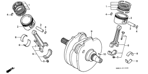 VT1100C Crankshaft / piston