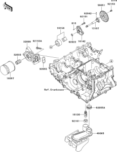 ZX1000 Масляный насос и фильтр