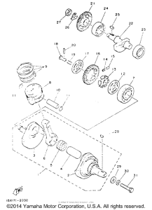 TW200E Коленчатый вал и Поршень