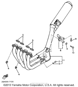 FZR750RU Выхлопная система