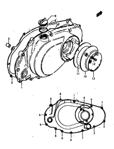 GS400 Crankcase rh cover