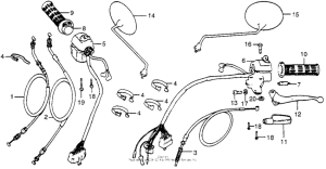 CX500 Handle lever + switch + cable