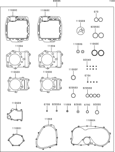 VN800 Комплект прокладок