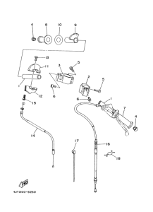 TZ125 Steering handle. cable