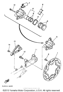 YZ250W Задний суппорт