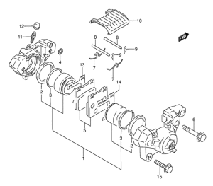 GS500 Задний суппорт