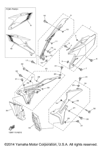 YZ250FEW Боковые обтекатели