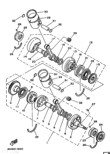 TZ250S/TZ250 Коленчатый вал и поршни